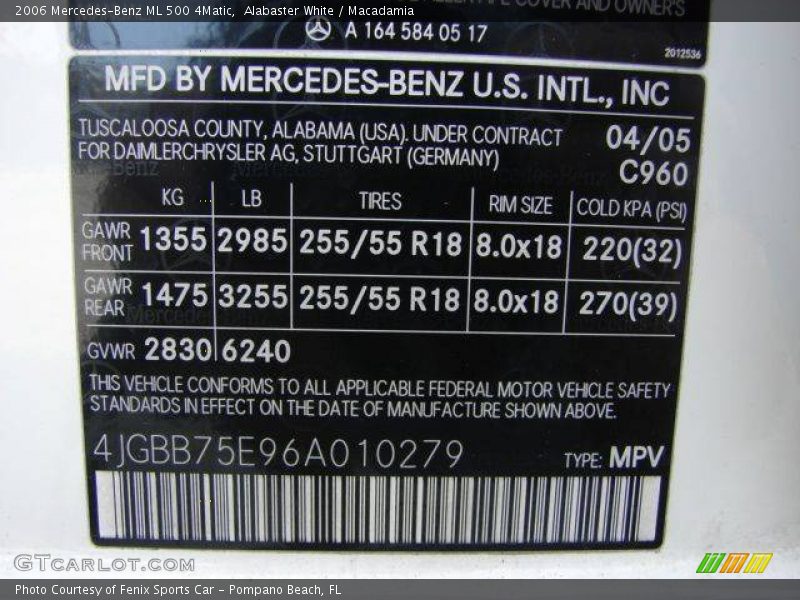Alabaster White / Macadamia 2006 Mercedes-Benz ML 500 4Matic
