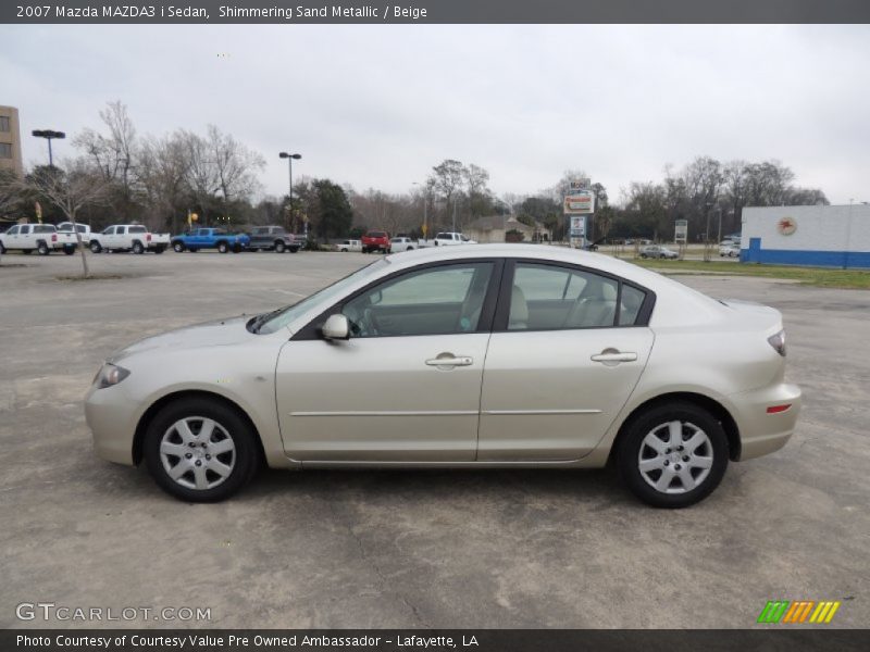 Shimmering Sand Metallic / Beige 2007 Mazda MAZDA3 i Sedan