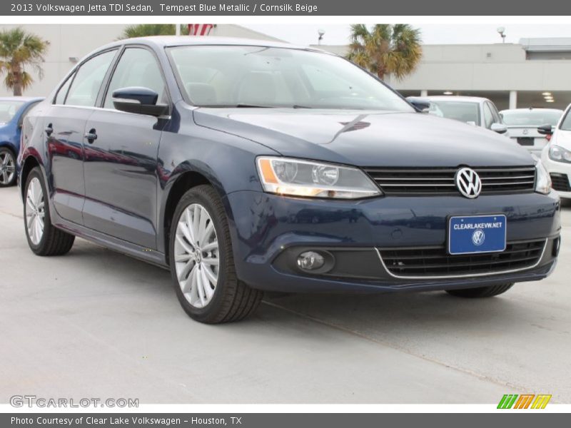 Tempest Blue Metallic / Cornsilk Beige 2013 Volkswagen Jetta TDI Sedan