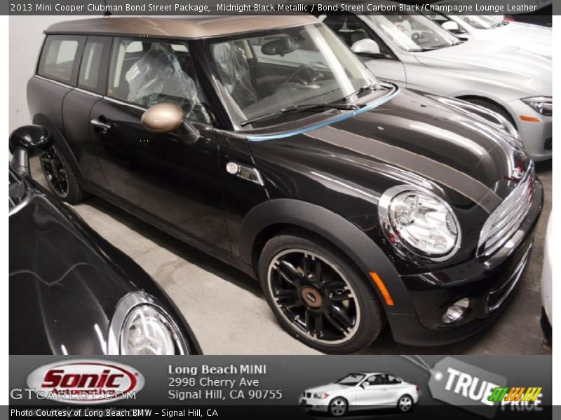 Midnight Black Metallic / Bond Street Carbon Black/Champagne Lounge Leather 2013 Mini Cooper Clubman Bond Street Package