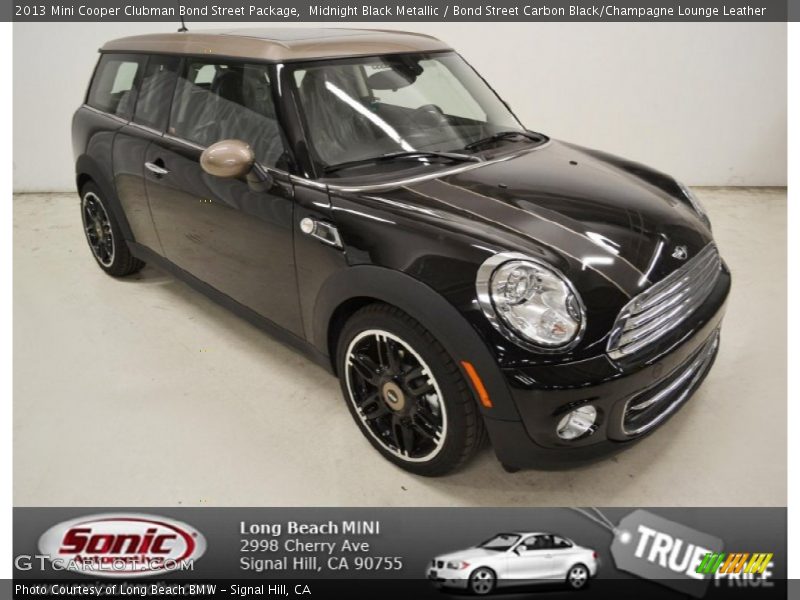 Midnight Black Metallic / Bond Street Carbon Black/Champagne Lounge Leather 2013 Mini Cooper Clubman Bond Street Package
