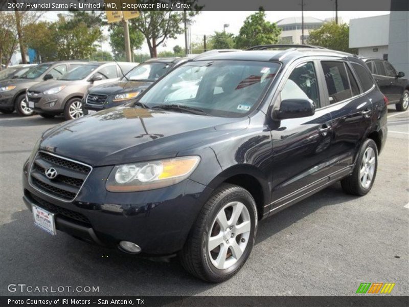 Deepwater Blue / Gray 2007 Hyundai Santa Fe Limited 4WD