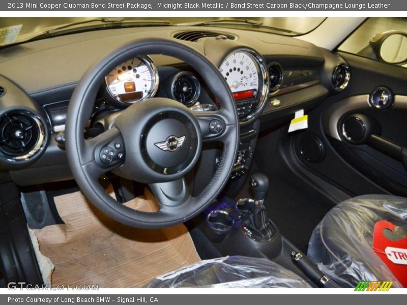 Midnight Black Metallic / Bond Street Carbon Black/Champagne Lounge Leather 2013 Mini Cooper Clubman Bond Street Package