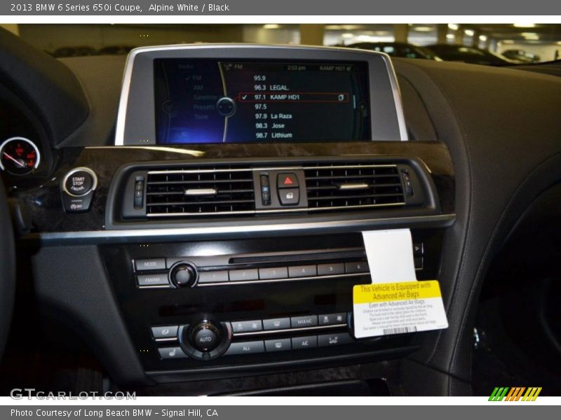 Alpine White / Black 2013 BMW 6 Series 650i Coupe