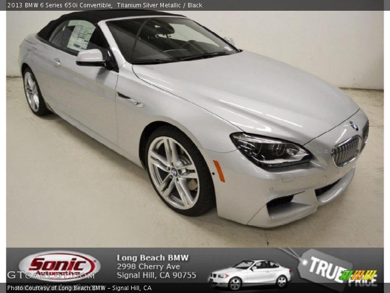 Titanium Silver Metallic / Black 2013 BMW 6 Series 650i Convertible