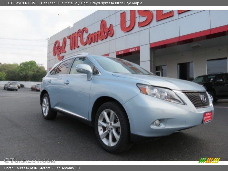 Cerulean Blue Metallic / Light Gray/Espresso Birds-Eye Maple 2010 Lexus RX 350
