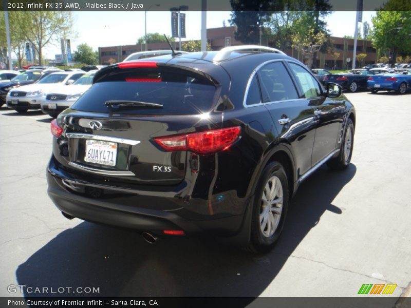 Malbec Black / Java 2012 Infiniti FX 35 AWD