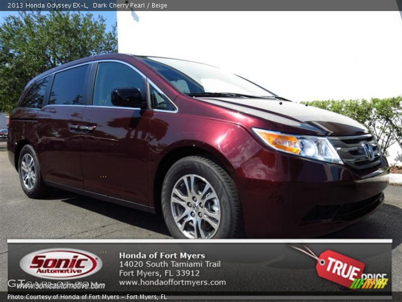 Dark Cherry Pearl / Beige 2013 Honda Odyssey EX-L