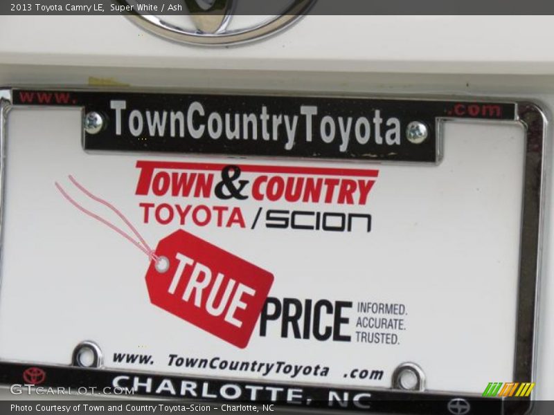 Super White / Ash 2013 Toyota Camry LE