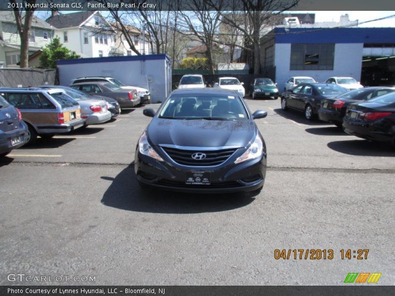 Pacific Blue Pearl / Gray 2011 Hyundai Sonata GLS