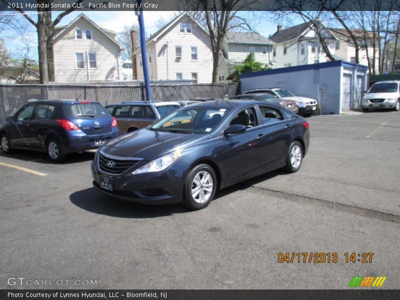 Pacific Blue Pearl / Gray 2011 Hyundai Sonata GLS