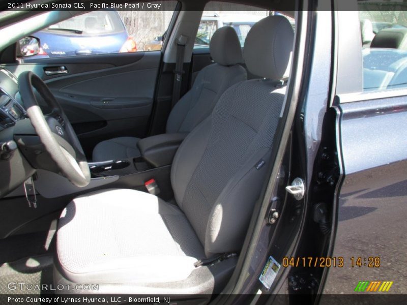 Pacific Blue Pearl / Gray 2011 Hyundai Sonata GLS