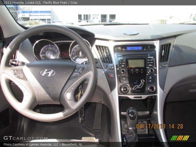 Pacific Blue Pearl / Gray 2011 Hyundai Sonata GLS