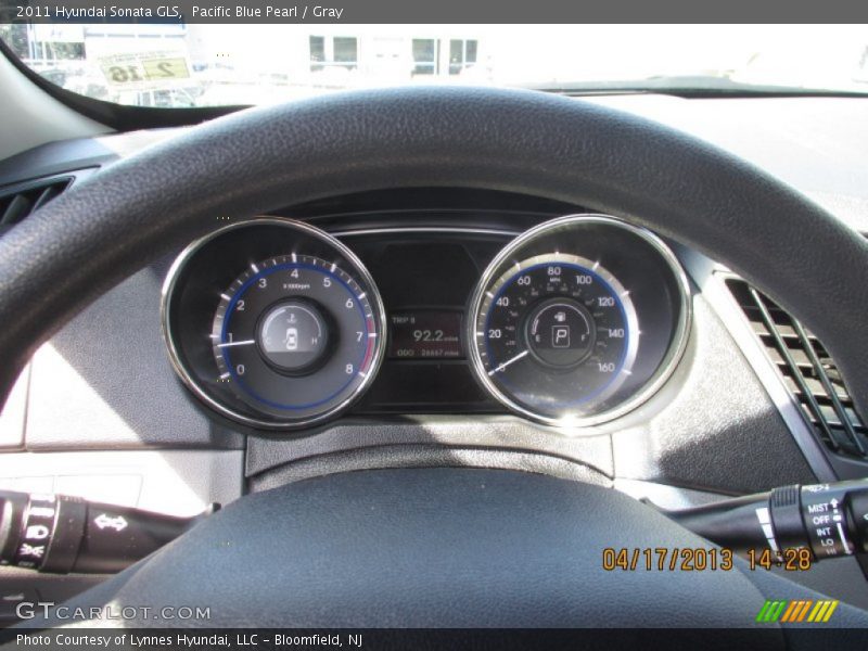 Pacific Blue Pearl / Gray 2011 Hyundai Sonata GLS