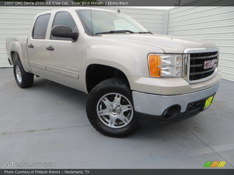 Silver Birch Metallic / Ebony Black 2007 GMC Sierra 1500 SLE Crew Cab