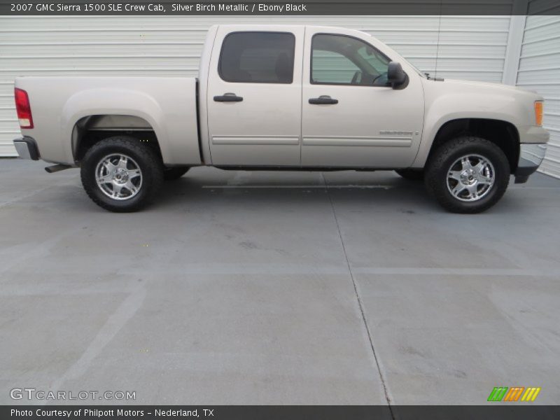 Silver Birch Metallic / Ebony Black 2007 GMC Sierra 1500 SLE Crew Cab