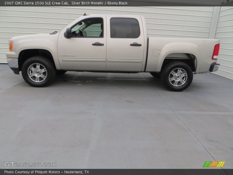 Silver Birch Metallic / Ebony Black 2007 GMC Sierra 1500 SLE Crew Cab