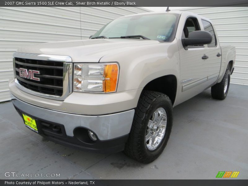 Silver Birch Metallic / Ebony Black 2007 GMC Sierra 1500 SLE Crew Cab