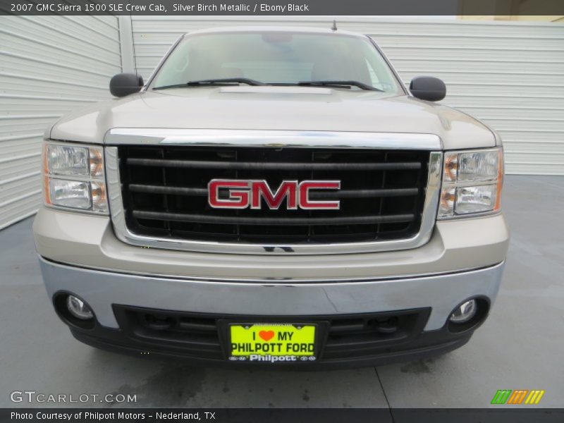 Silver Birch Metallic / Ebony Black 2007 GMC Sierra 1500 SLE Crew Cab