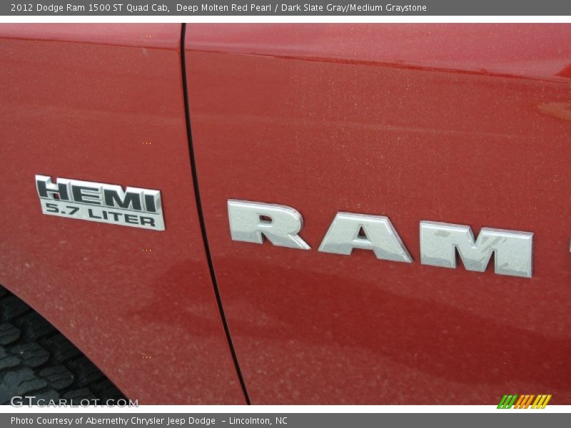 Deep Molten Red Pearl / Dark Slate Gray/Medium Graystone 2012 Dodge Ram 1500 ST Quad Cab