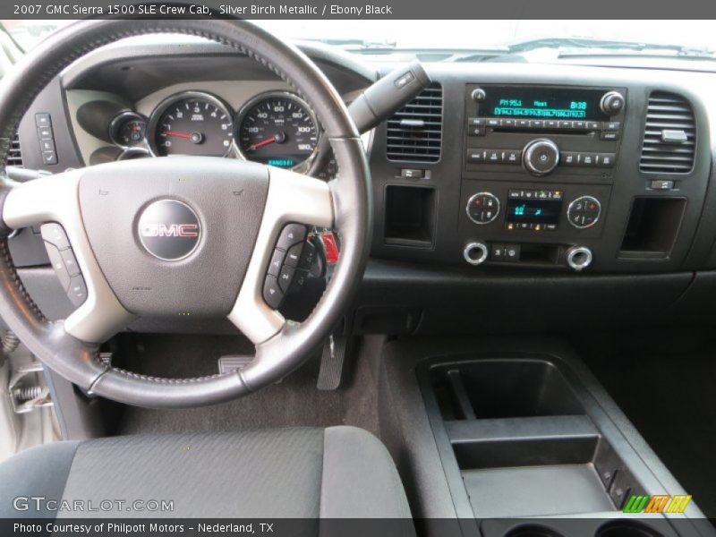 Silver Birch Metallic / Ebony Black 2007 GMC Sierra 1500 SLE Crew Cab