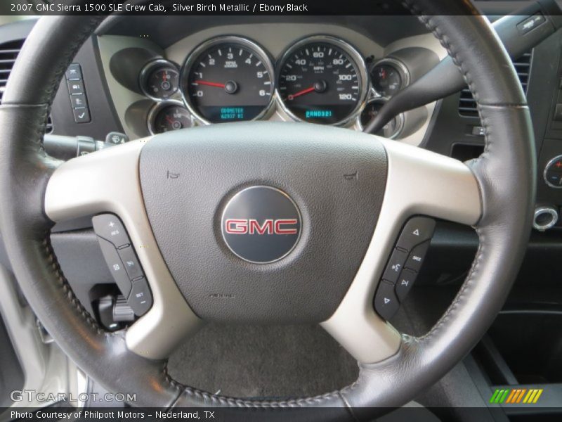 Silver Birch Metallic / Ebony Black 2007 GMC Sierra 1500 SLE Crew Cab