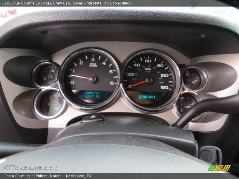 Silver Birch Metallic / Ebony Black 2007 GMC Sierra 1500 SLE Crew Cab