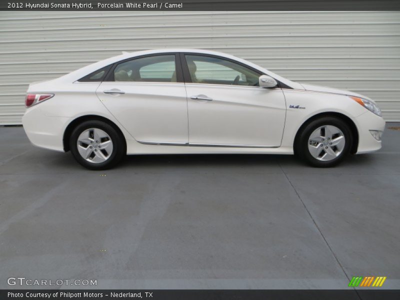 Porcelain White Pearl / Camel 2012 Hyundai Sonata Hybrid