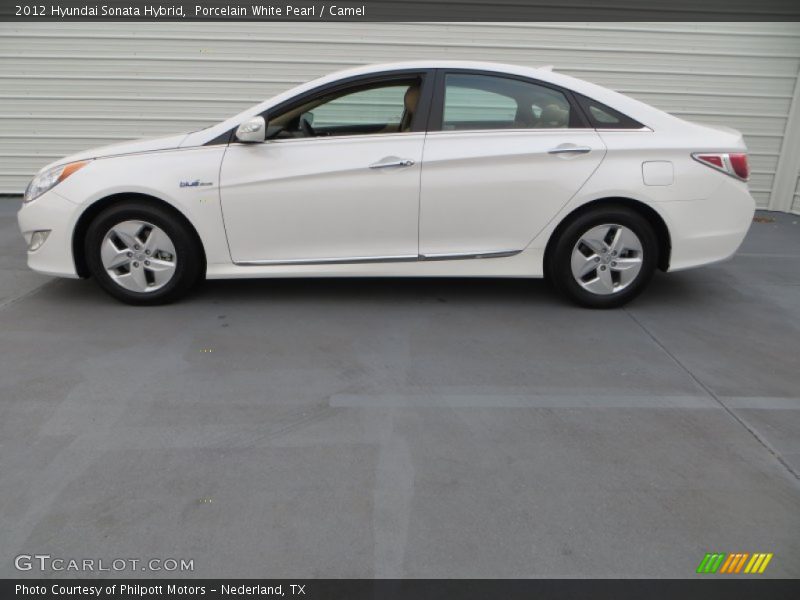 Porcelain White Pearl / Camel 2012 Hyundai Sonata Hybrid