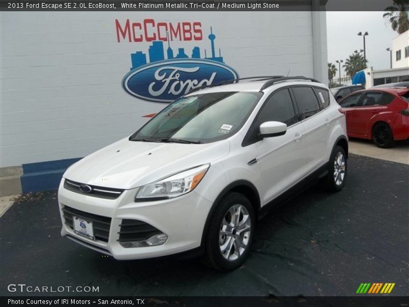 White Platinum Metallic Tri-Coat / Medium Light Stone 2013 Ford Escape SE 2.0L EcoBoost