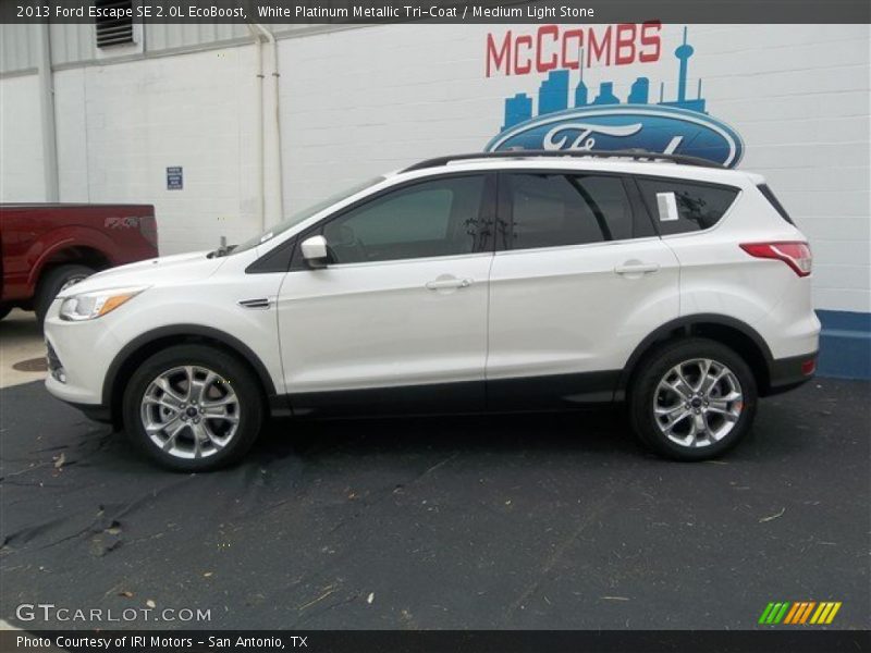 White Platinum Metallic Tri-Coat / Medium Light Stone 2013 Ford Escape SE 2.0L EcoBoost