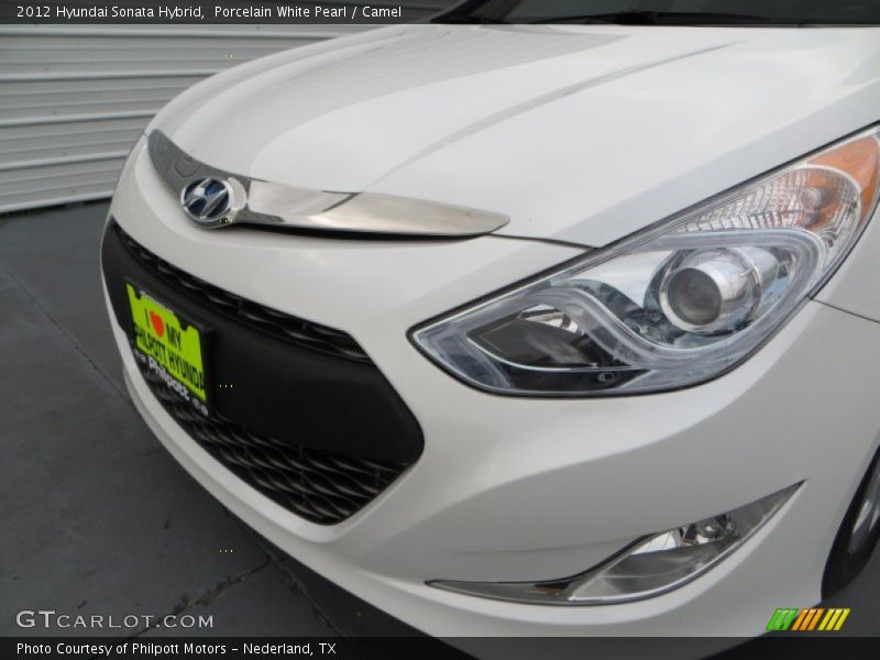 Porcelain White Pearl / Camel 2012 Hyundai Sonata Hybrid