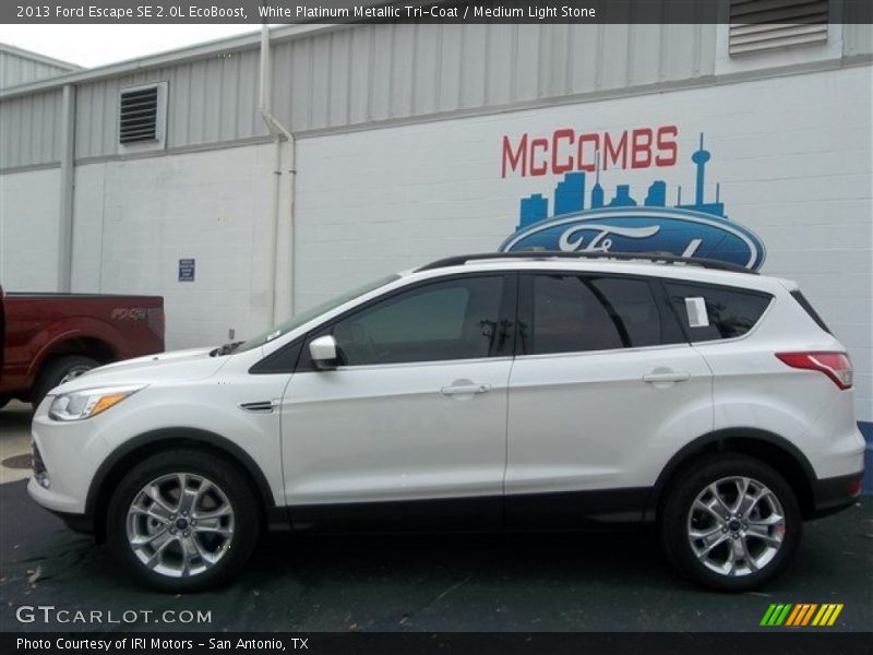 White Platinum Metallic Tri-Coat / Medium Light Stone 2013 Ford Escape SE 2.0L EcoBoost