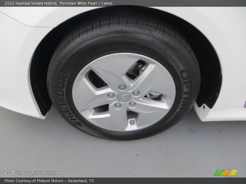 Porcelain White Pearl / Camel 2012 Hyundai Sonata Hybrid