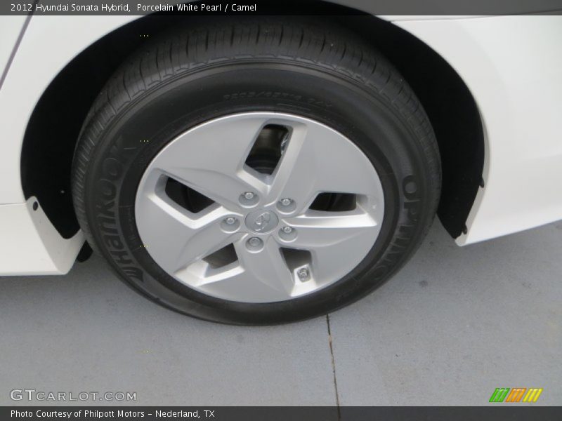 Porcelain White Pearl / Camel 2012 Hyundai Sonata Hybrid