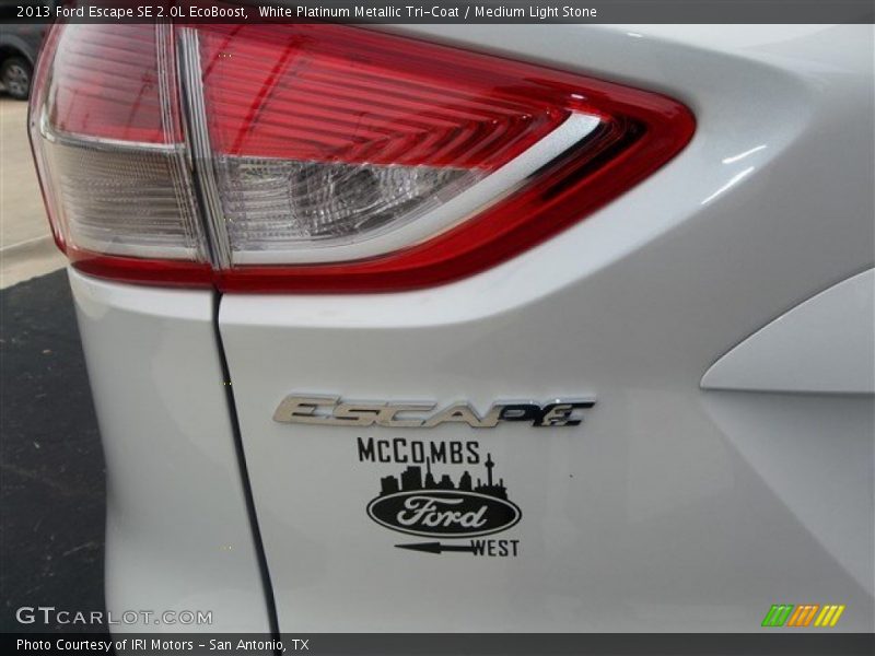 White Platinum Metallic Tri-Coat / Medium Light Stone 2013 Ford Escape SE 2.0L EcoBoost