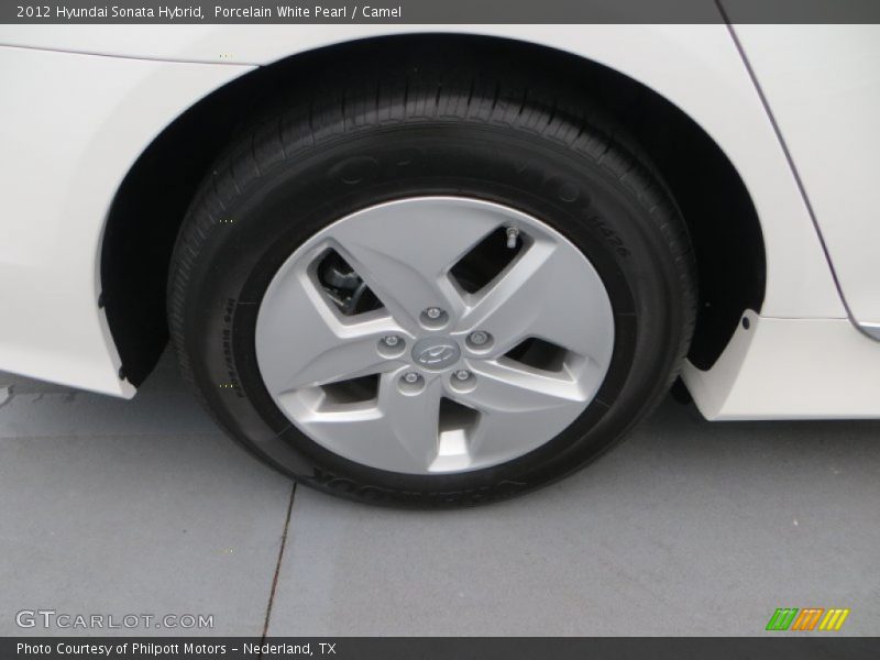 Porcelain White Pearl / Camel 2012 Hyundai Sonata Hybrid