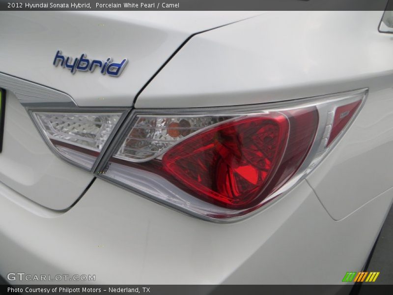 Porcelain White Pearl / Camel 2012 Hyundai Sonata Hybrid