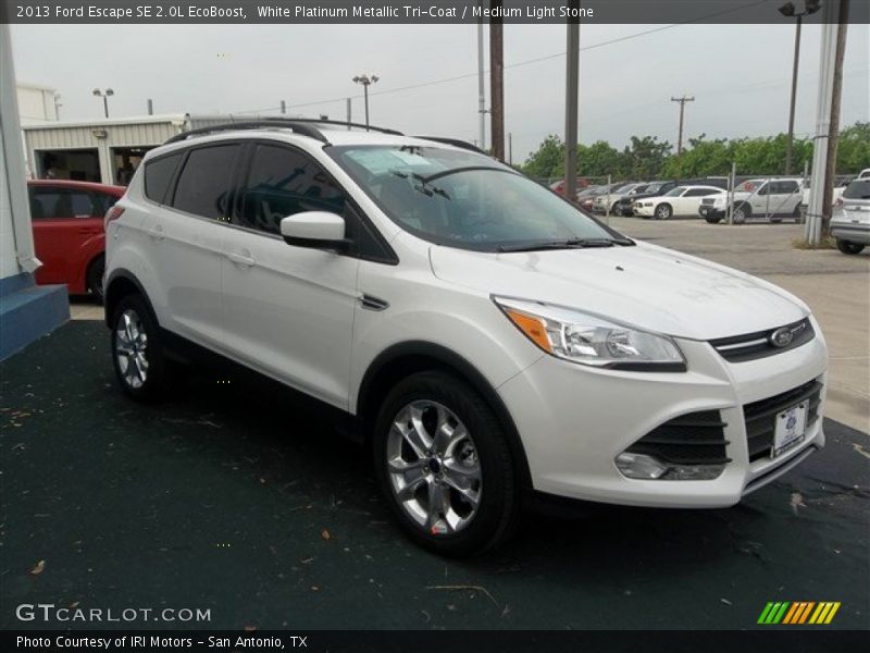 White Platinum Metallic Tri-Coat / Medium Light Stone 2013 Ford Escape SE 2.0L EcoBoost