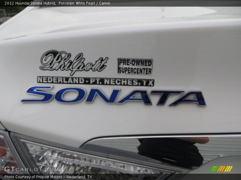 Porcelain White Pearl / Camel 2012 Hyundai Sonata Hybrid