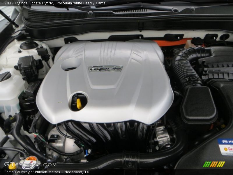 Porcelain White Pearl / Camel 2012 Hyundai Sonata Hybrid