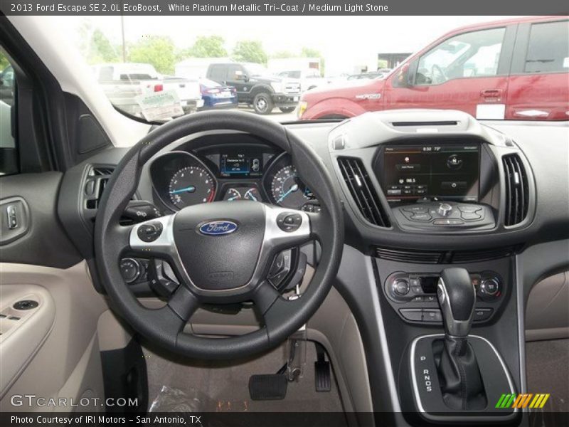 White Platinum Metallic Tri-Coat / Medium Light Stone 2013 Ford Escape SE 2.0L EcoBoost
