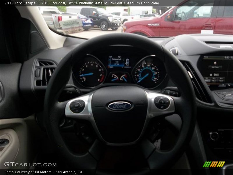White Platinum Metallic Tri-Coat / Medium Light Stone 2013 Ford Escape SE 2.0L EcoBoost