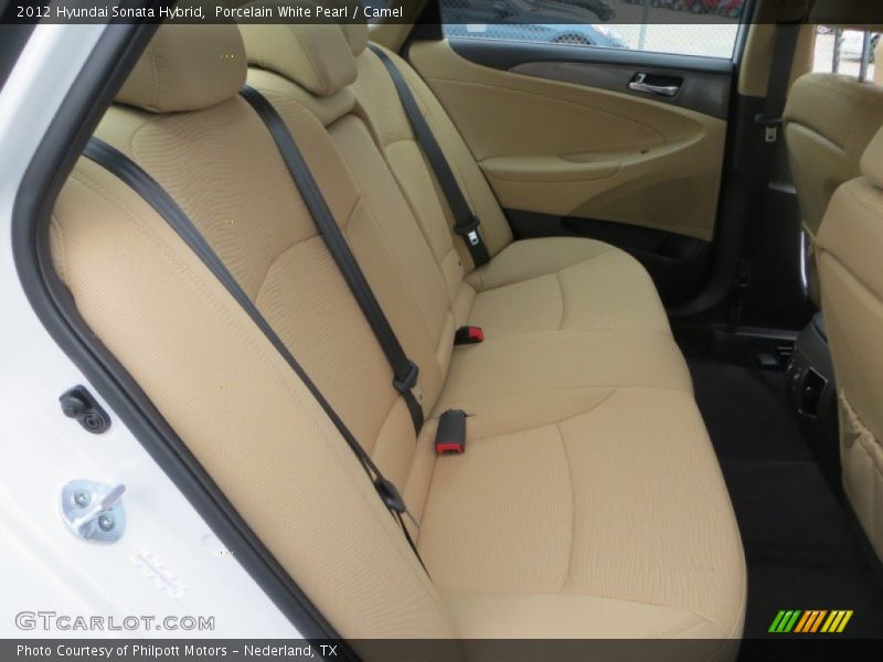 Porcelain White Pearl / Camel 2012 Hyundai Sonata Hybrid