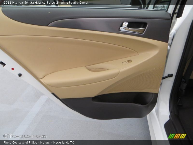 Porcelain White Pearl / Camel 2012 Hyundai Sonata Hybrid