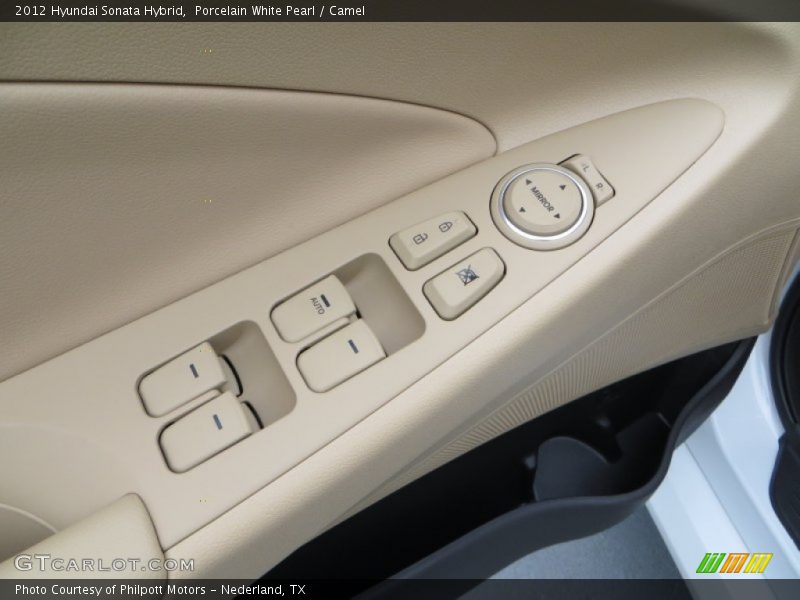 Porcelain White Pearl / Camel 2012 Hyundai Sonata Hybrid