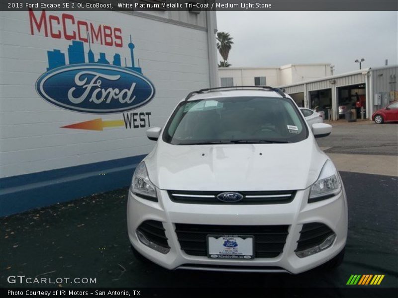 White Platinum Metallic Tri-Coat / Medium Light Stone 2013 Ford Escape SE 2.0L EcoBoost