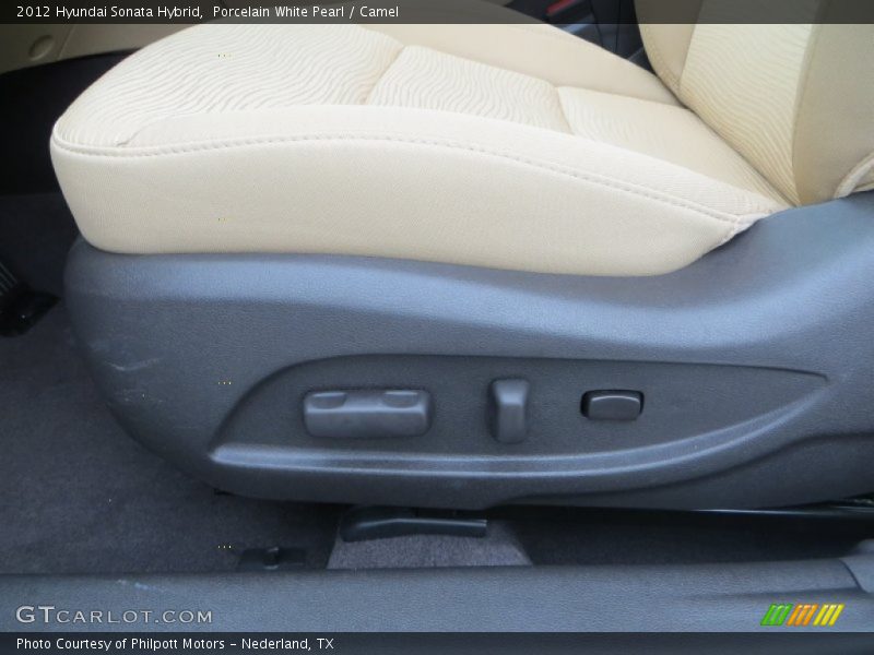Porcelain White Pearl / Camel 2012 Hyundai Sonata Hybrid