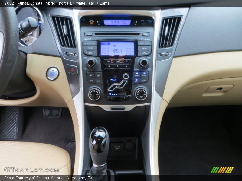Porcelain White Pearl / Camel 2012 Hyundai Sonata Hybrid