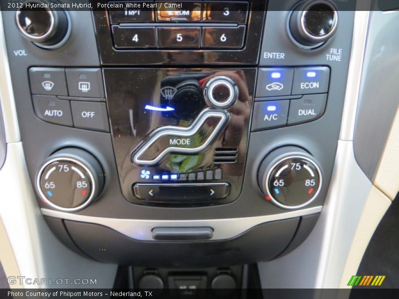 Porcelain White Pearl / Camel 2012 Hyundai Sonata Hybrid
